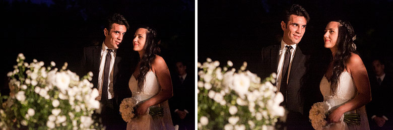 Los novios en el "altar"