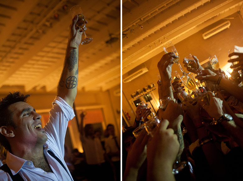 El brindis con los novios