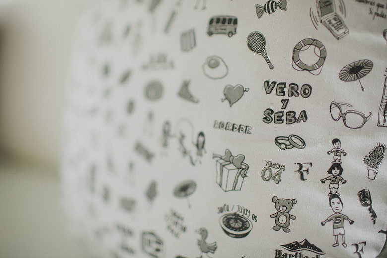 Almohadones personalizados para la boda
