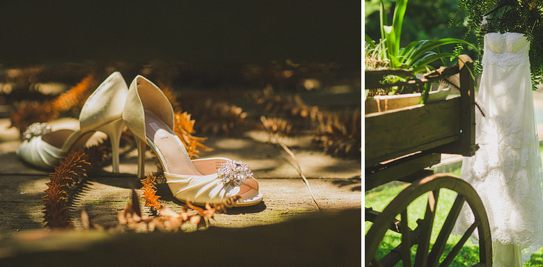 Shoes and wedding dress