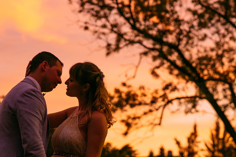 fotos de casamiento al atardecer