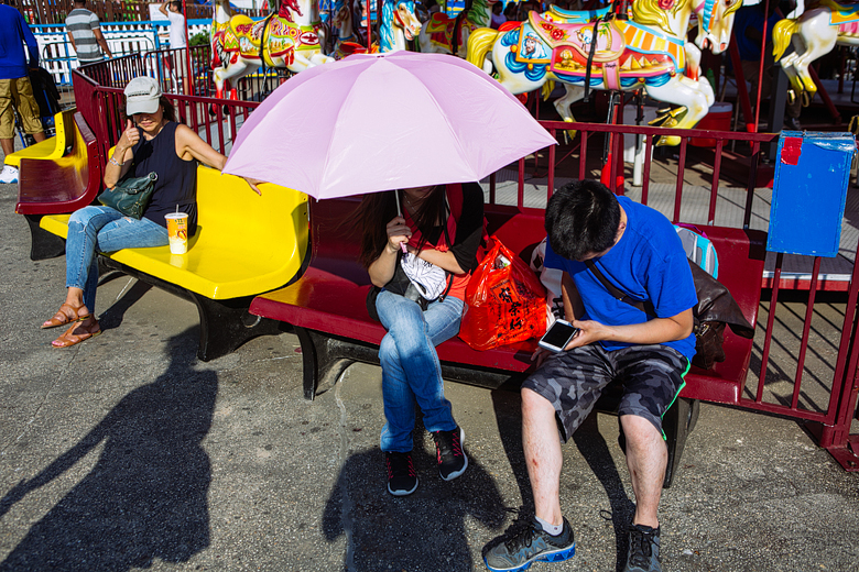 fotos callejeras en luna park coney island