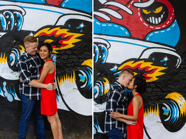 sesion de fotos de compromiso con graffitis