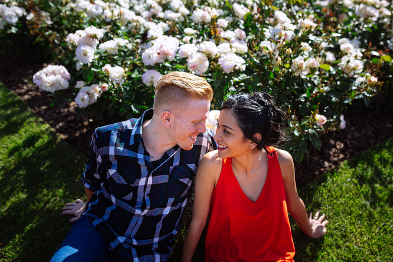 sesion de fotos de novios en el rosedal